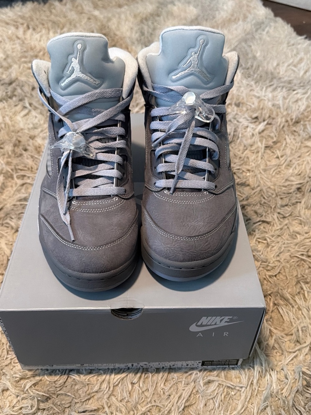 Air Jordan 5 Men’s Grey Suede Basketball Shoes